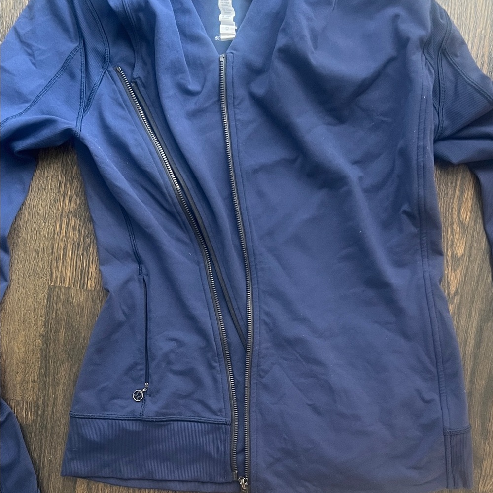 Lululemon Bhakti Yoga Jacket 8 Navy Asymmetrical Active Athleisure Athletic - Picture 3 of 6